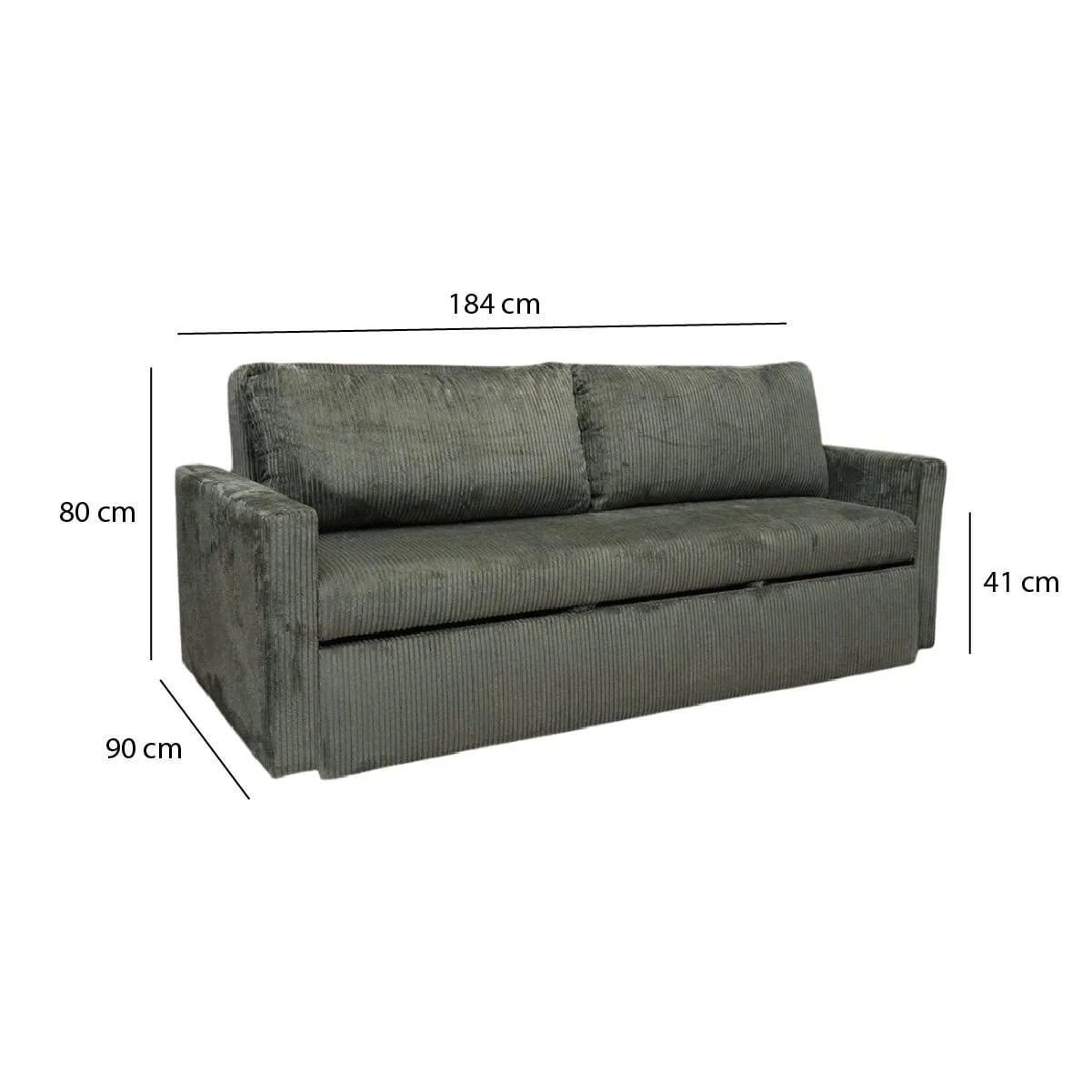 GHẾ SOFA BED OLIVERA MÀU XANH RÊU ĐẬM 2
