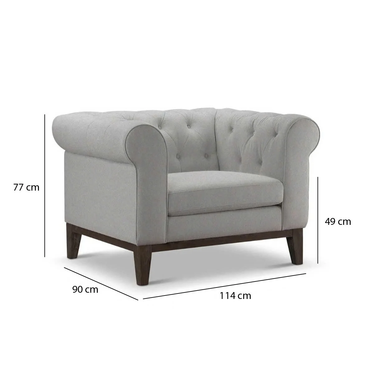 GHẾ SOFA ĐƠN ABBYSON MÀU XÁM 2