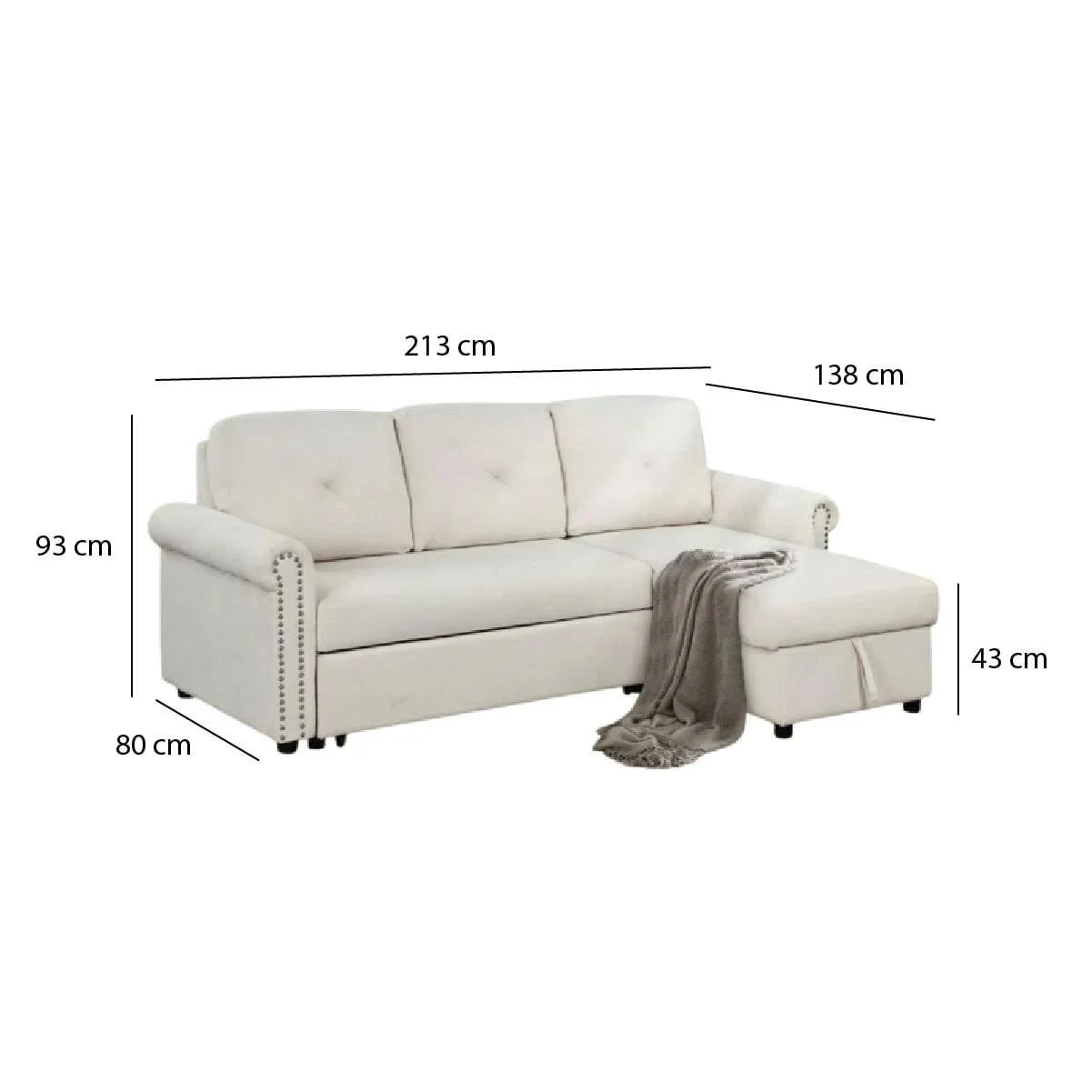 GHẾ SOFA BED GÓC HANOVER 2