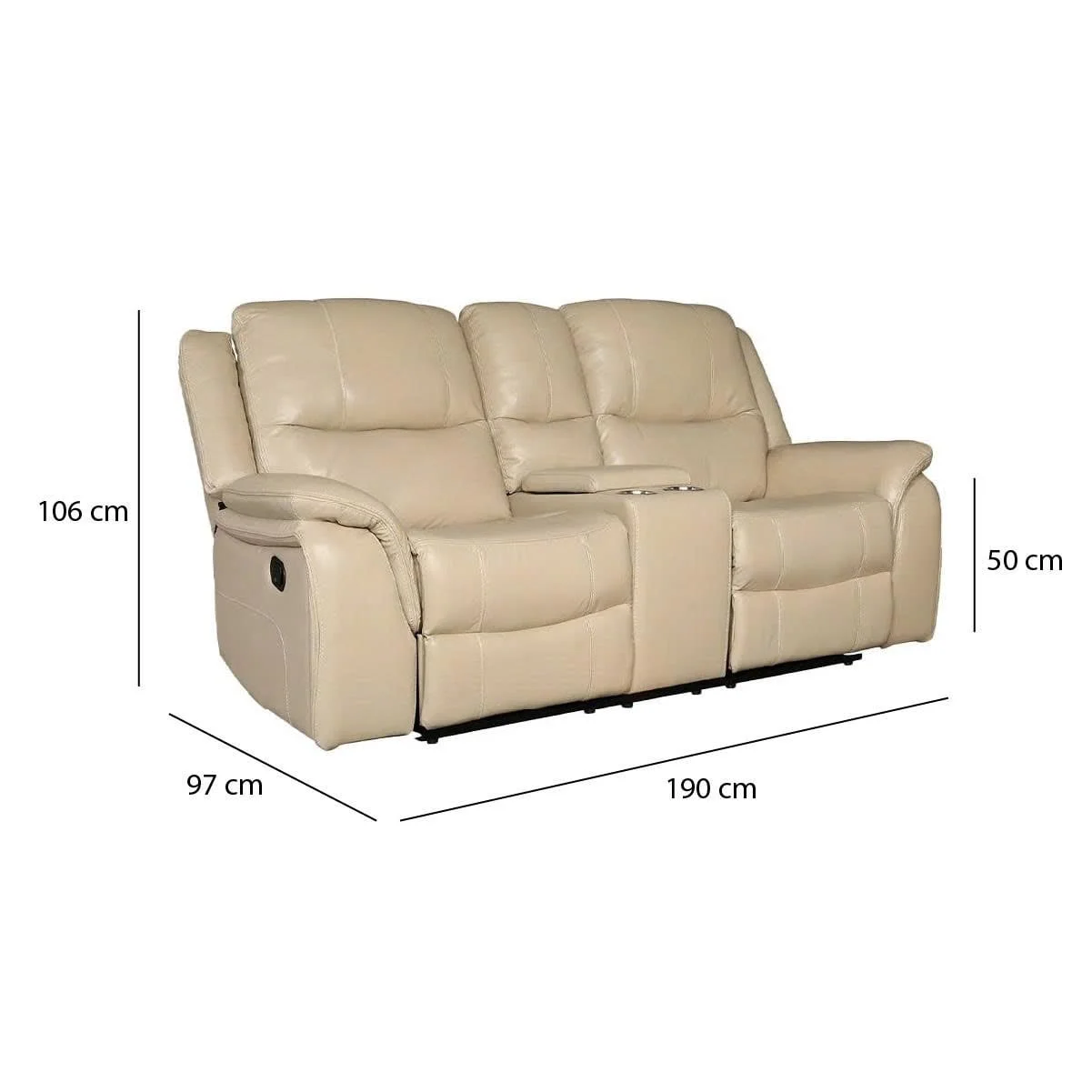 GHẾ SOFA 2 CHỖ DA BÒ CHỈNH CƠ MURRAY 2