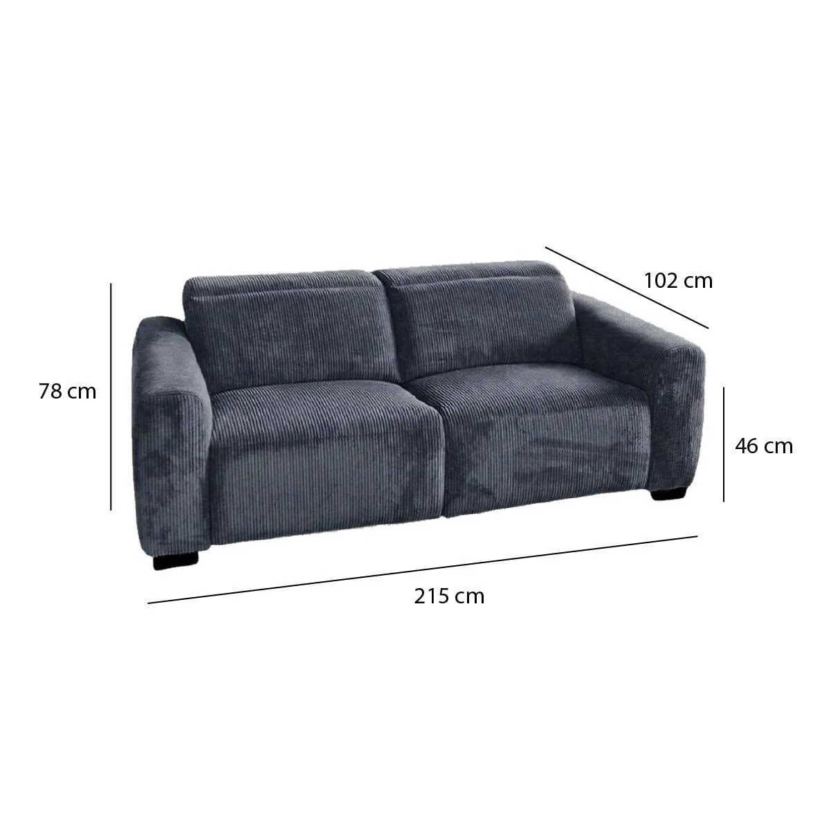 GHẾ SOFA 3 CHỖ CHỈNH ĐIỆN FINN MÀU XÁM 2