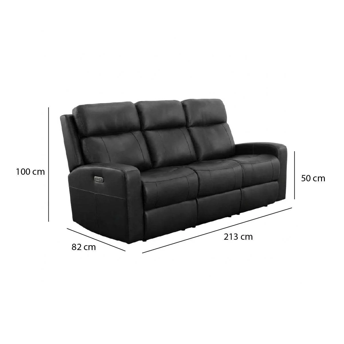 GHẾ SOFA 3 CHỖ DA BÒ CHỈNH ĐIỆN LINDEN 2