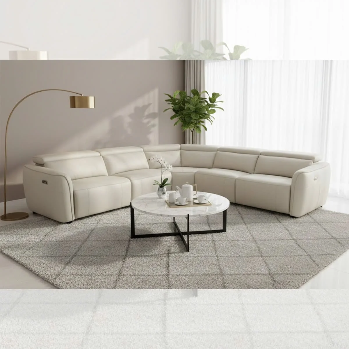 GHẾ SOFA DA BÒ GÓC CHỈNH ĐIỆN OXFORD 2
