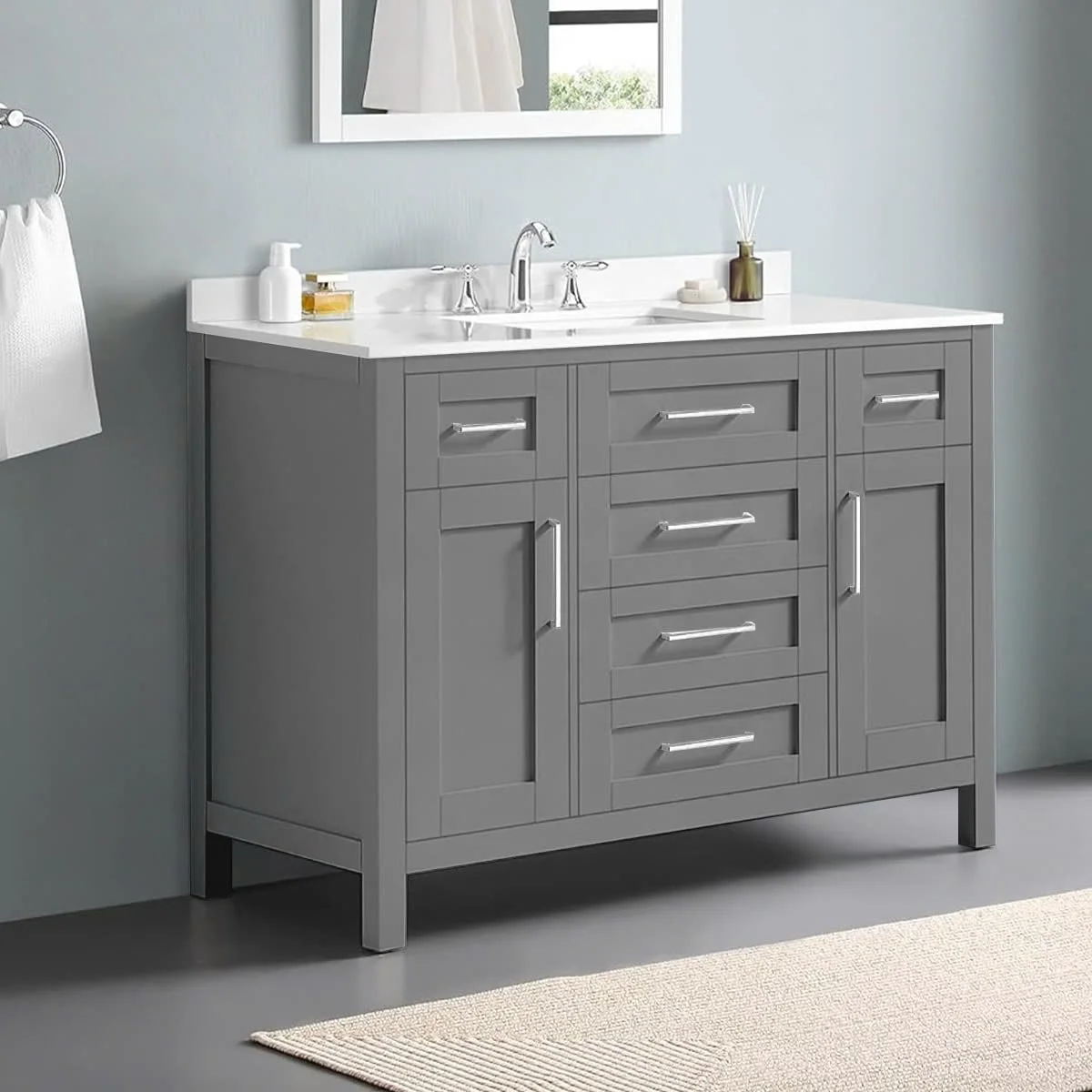 TỦ LAVABO MAYA 48 INCH MÀU XÁM 4