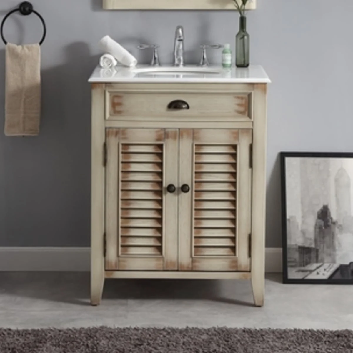 TỦ LAVABO PALM BEACH 26 INCH MÀU BE 5