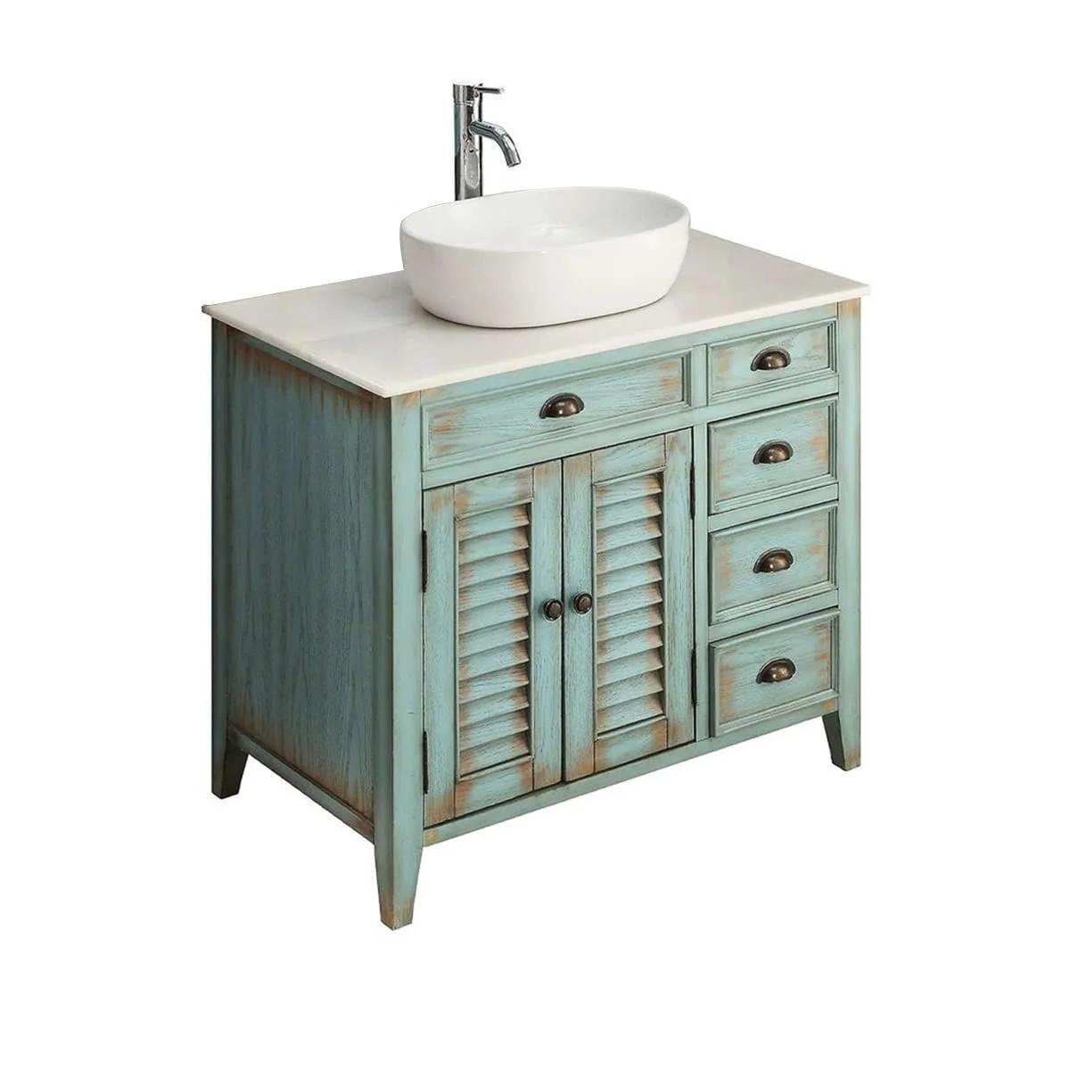 TỦ LAVABO PALM BEACH 36 INCH MÀU XANH 2