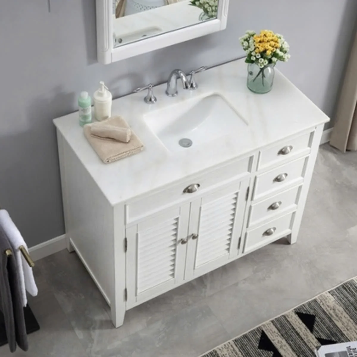 TỦ LAVABO PALM BEACH 42 INCH MÀU TRẮNG 2