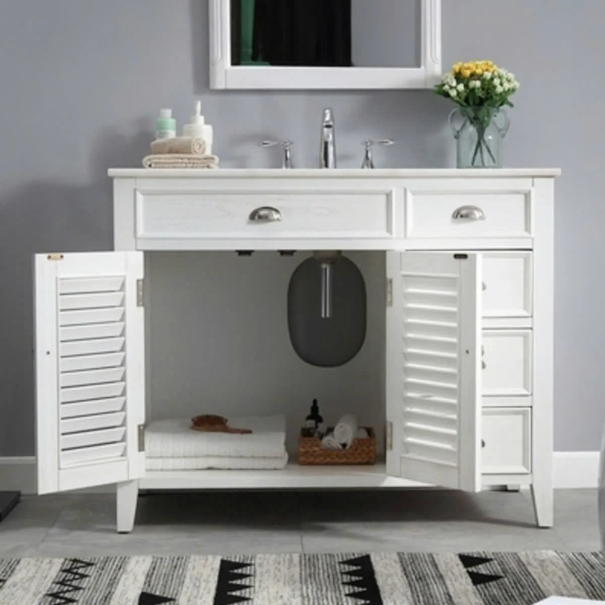 TỦ LAVABO PALM BEACH 42 INCH MÀU TRẮNG 3