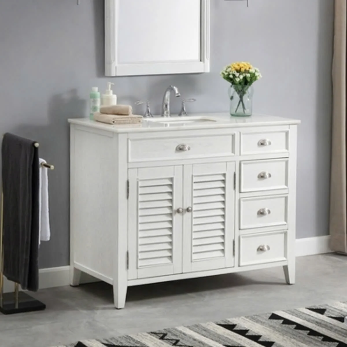 TỦ LAVABO PALM BEACH 42 INCH MÀU TRẮNG 4