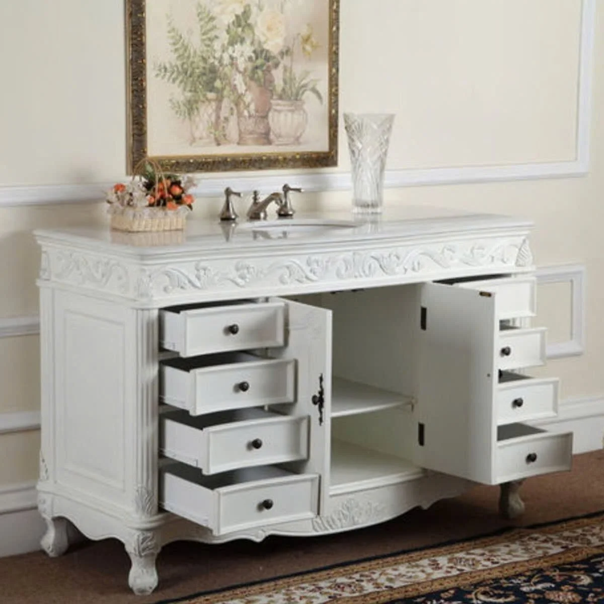 TỦ LAVABO BUCKINGHAM 48 INCH MÀU TRẮNG 4