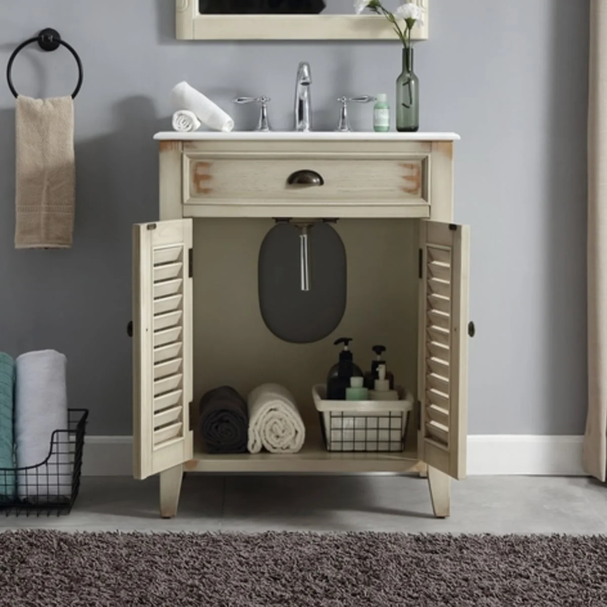 TỦ LAVABO PALM BEACH 26 INCH MÀU BE 4