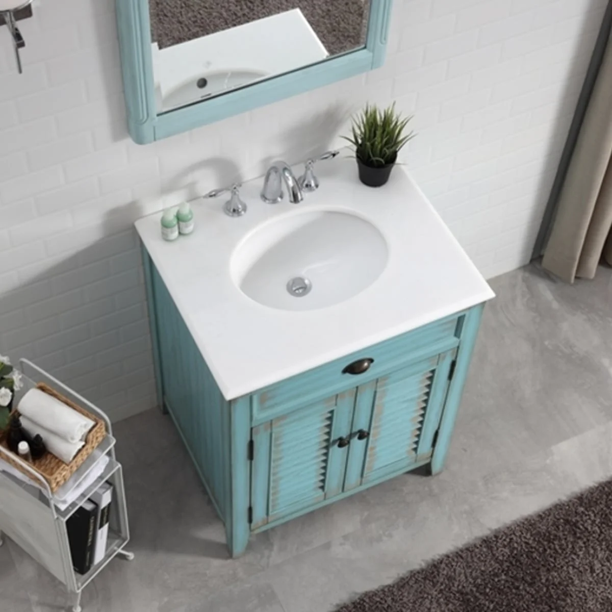 TỦ LAVABO PALM BEACH 30 INCH MÀU XANH 3