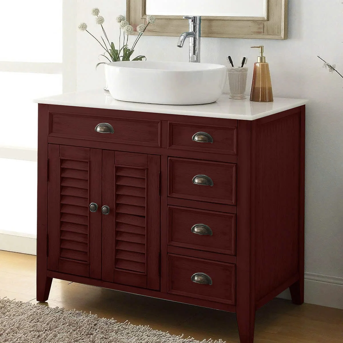 TỦ LAVABO PALM BEACH 36 INCH MÀU NÂU 4