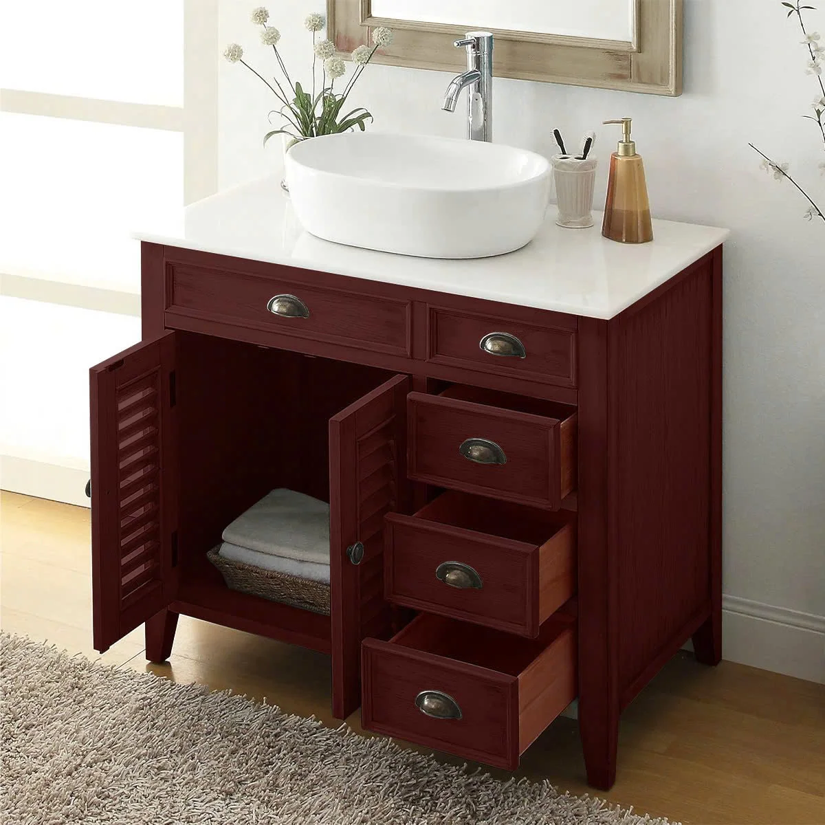 TỦ LAVABO PALM BEACH 36 INCH MÀU NÂU 5