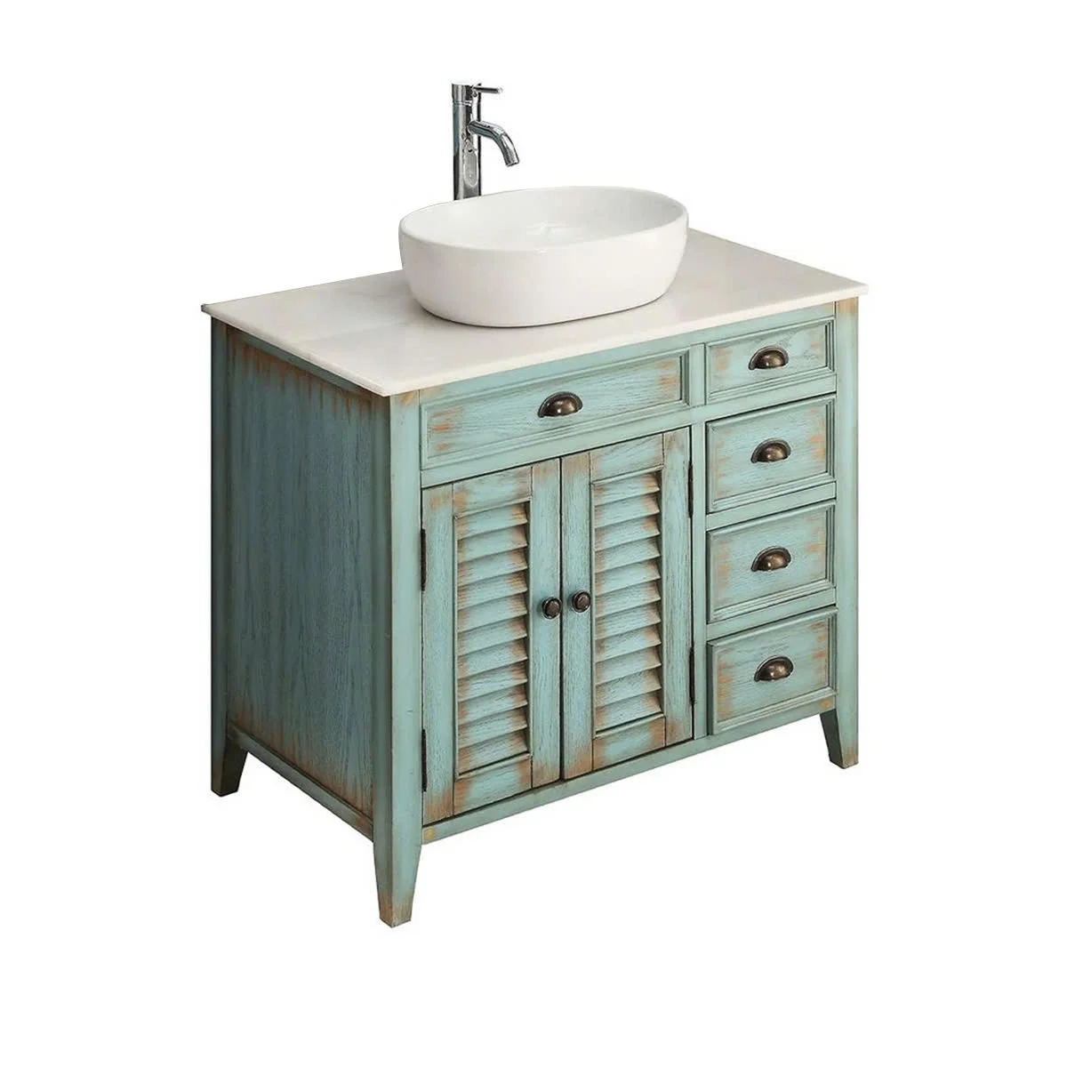 TỦ LAVABO PALM BEACH 36 INCH MÀU XANH 2