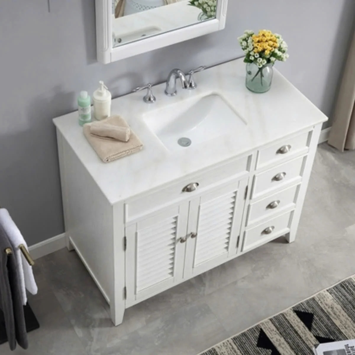 TỦ LAVABO PALM BEACH 42 INCH MÀU TRẮNG 2