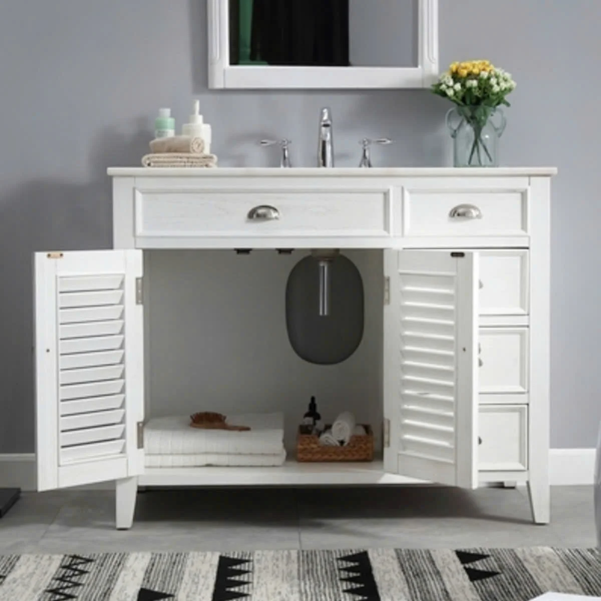 TỦ LAVABO PALM BEACH 42 INCH MÀU TRẮNG 3