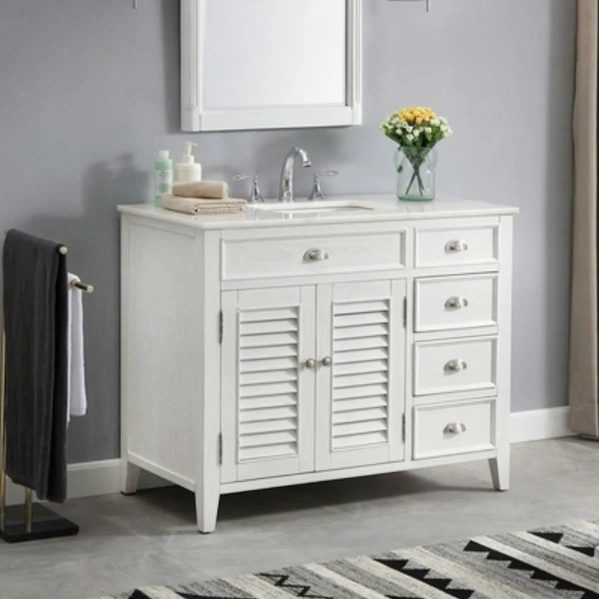 TỦ LAVABO PALM BEACH 42 INCH MÀU TRẮNG 4