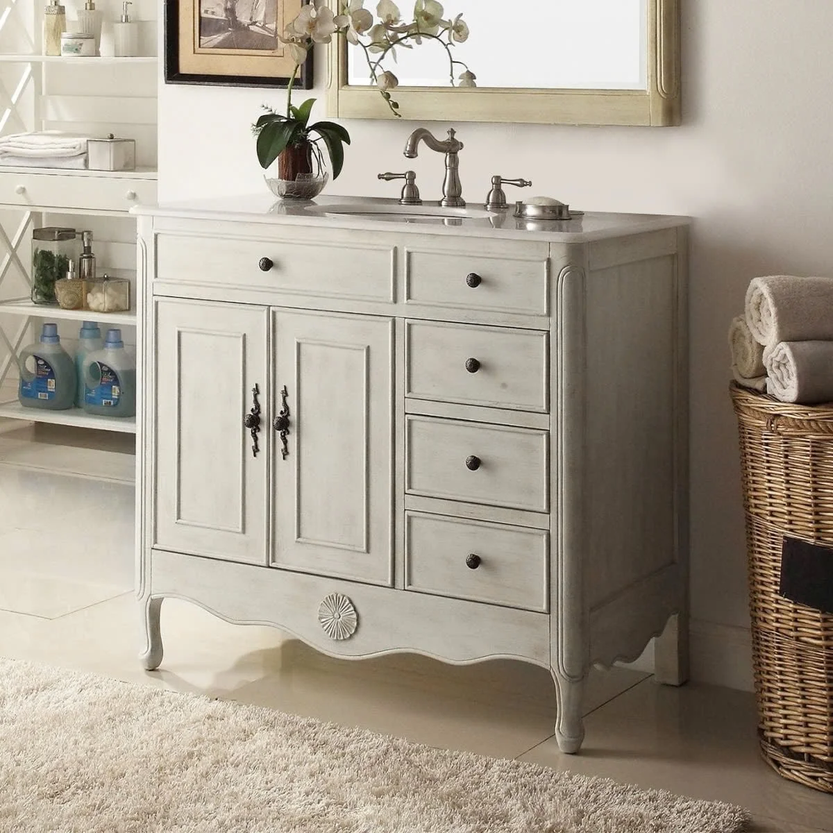 TỦ LAVABO PROVENCE 42 INCH MÀU BE 5