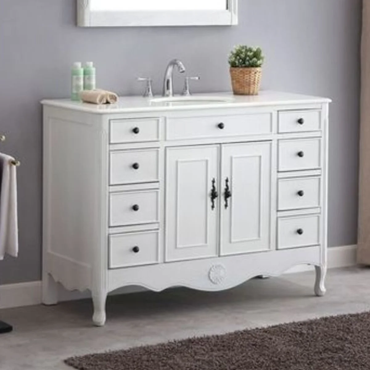 TỦ LAVABO PROVENCE 47 INCH MÀU TRẮNG 3