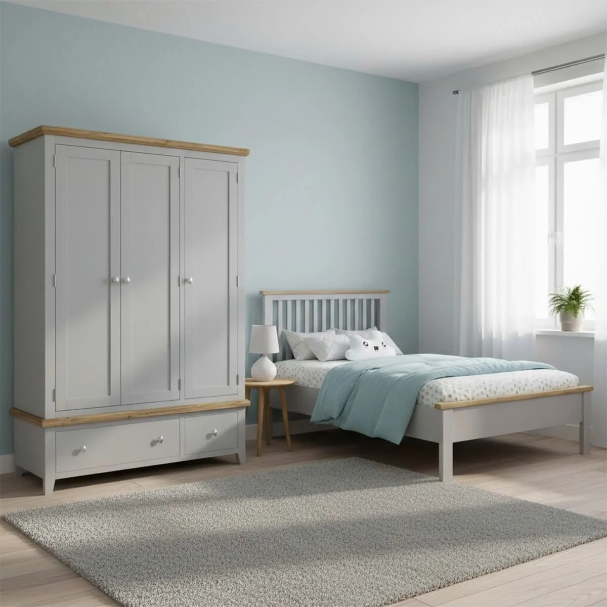 TỦ QUẦN ÁO WESCOTE MÀU XÁM 3 CÁNH 3