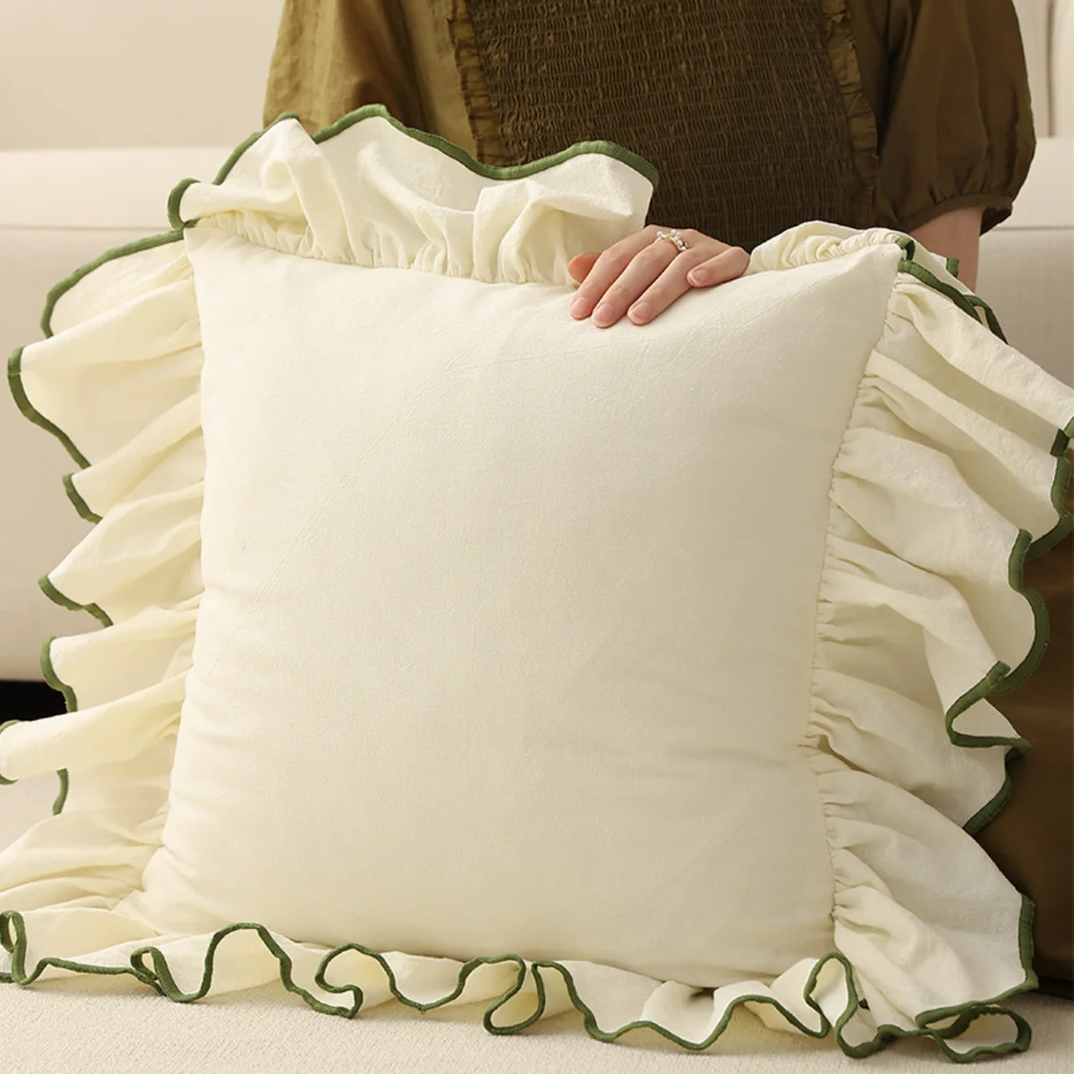 VỎ GỐI SOFA TRANG TRÍ MÀU TRẮNG 2