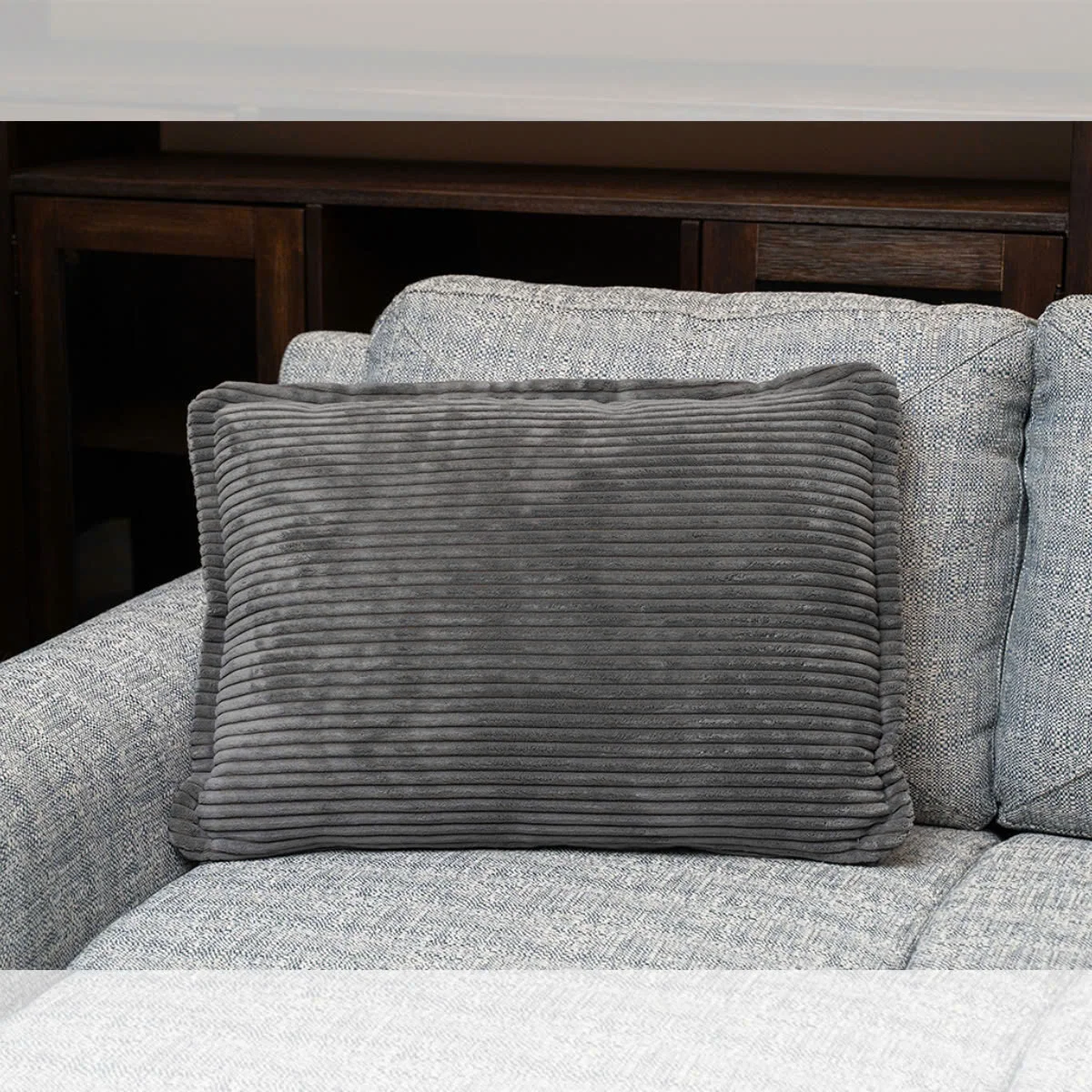 VỎ GỐI SOFA TRANG TRÍ MÀU XÁM 2