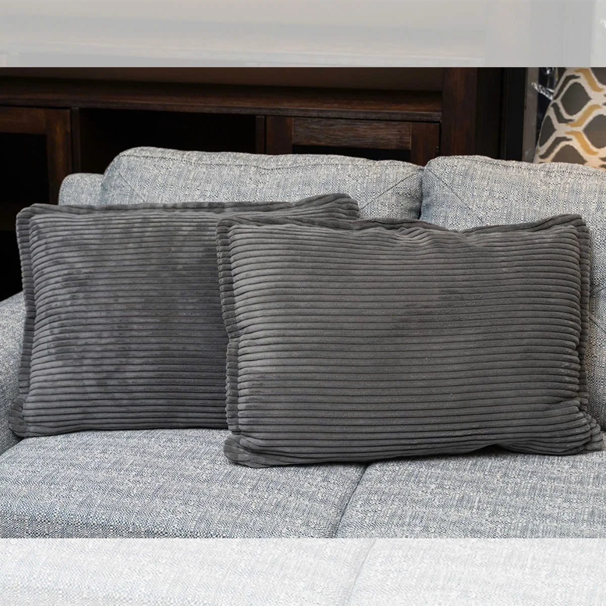 VỎ GỐI SOFA TRANG TRÍ MÀU XÁM 3